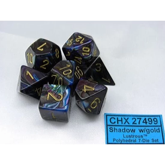 Lustrous Shadow/Gold Polydice Dobbelsteen Set (7 Stuks)