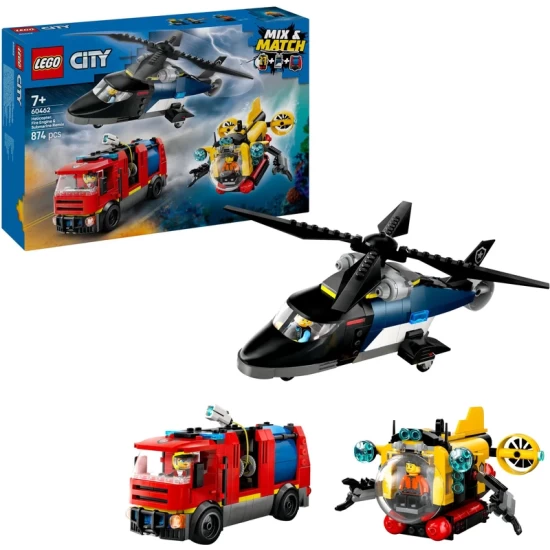 Lego City 60462 Helikopter Brandweerauto En Onderzeeer Remix