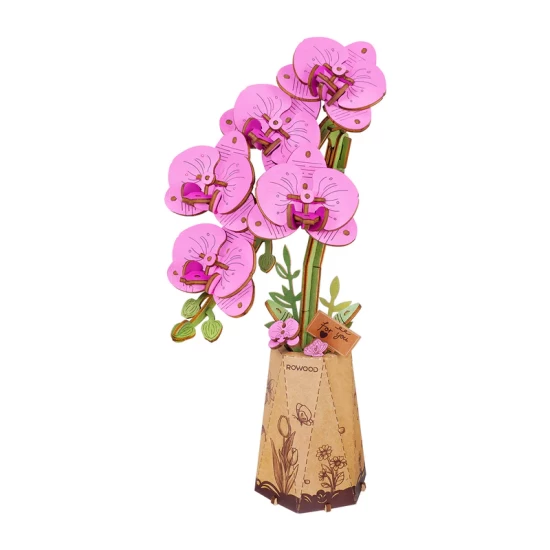 Robotime Diy Wooden Flower Purple Moth Orchid Tw091 10×58X22Cm