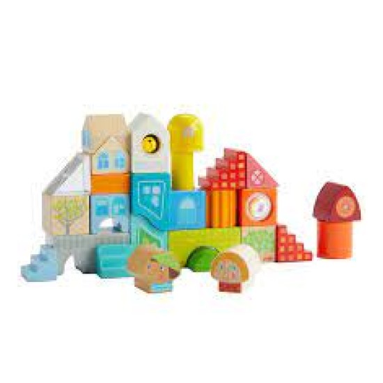 Bouwstenen Met Motief Stad (28 Delen)