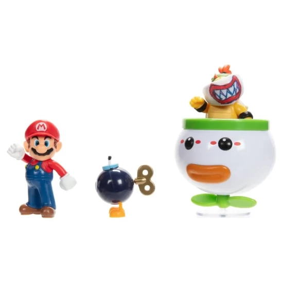 World Of Nintendo Mini Figure 2-Pack Mario And Bowser Jr. Clown Car 6 Cm