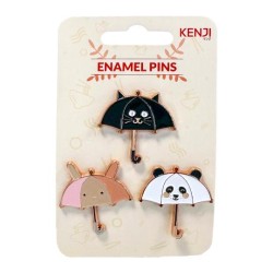 Pin Badges Metal 3Pcs - Brolly