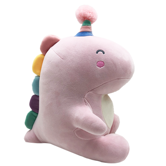 Pluche Large Party Dino - Pink