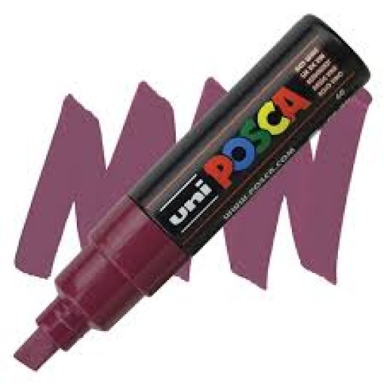 Posca Verfmarker (Schuine Punt) Dik: Wijnrood