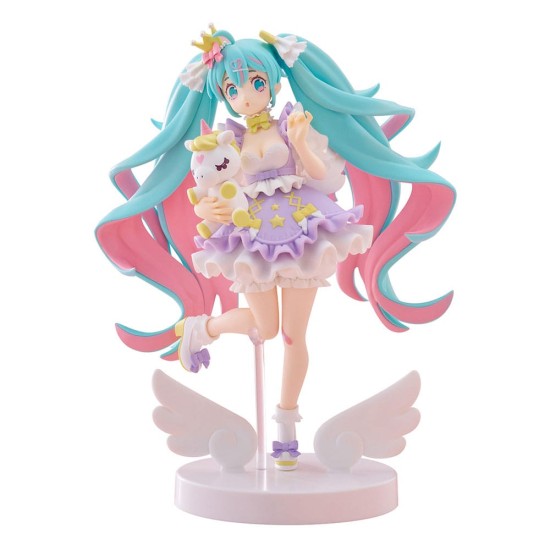 Hatsune Miku Tenitol Pvc Statue Hatsune Miku Yumekawa Princess Lavender Version 21 Cm