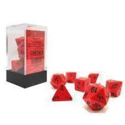 Chessex Opaque Polyhedral 7-Die Sets - Red With Black