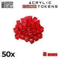 Red Cube Tokens 8Mm
