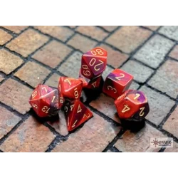 Gemini Polyhedral Purple-Red/Gold Dobbelsteen Set (7 Stuks)