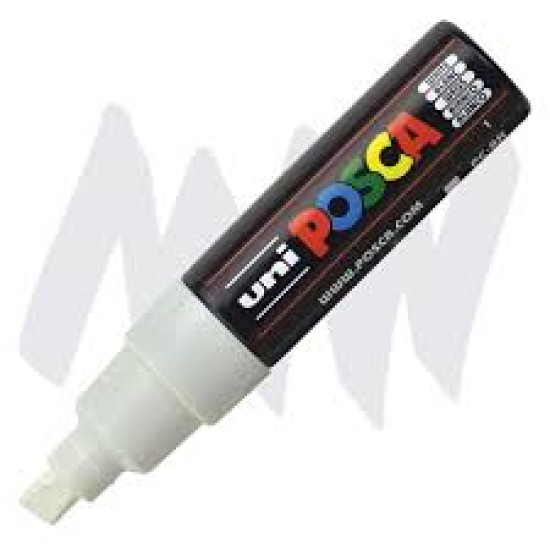 Posca Verfmarker (Schuine Punt) Dik: Wit