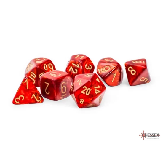 Scarab® Mega-Hedral Scarlet/Gold Dobbelsteenset (7 Stuks)