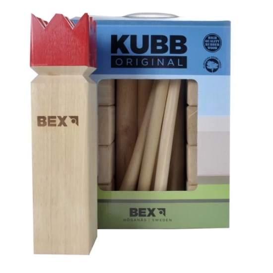 Kubb Viking Original Rubberhout – Rode Koning