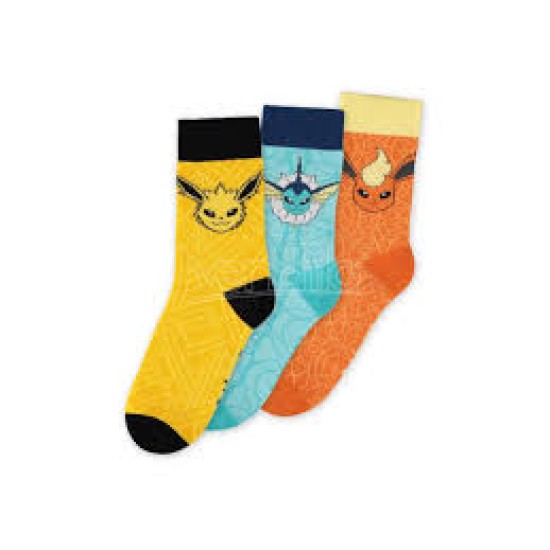 Pokemon Socks 3-Pack Eevee Evolution 35-38