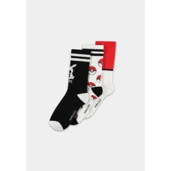 Pokemon Socks 3-Pack Pikachu Pokeball 39-42 Pokemon Socks 3-Pack Pikachu Pokeball 39-42