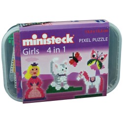 Ministeck Girls 4In1 - Plastic Box - 500Pcs Ministeck Girls 4In1 - Plastic Box - 500Pcs