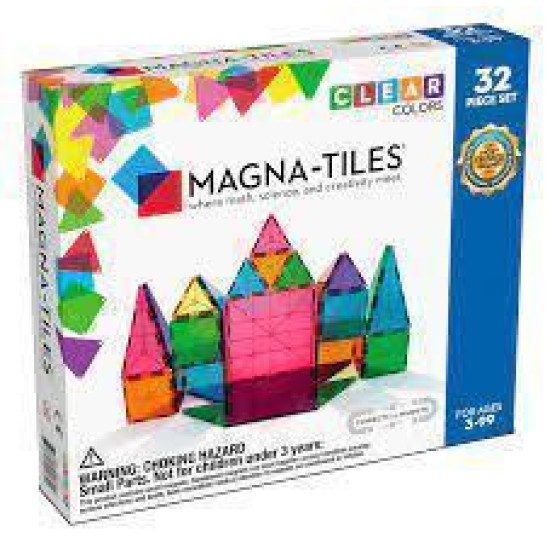 Magna-Tiles® Clear Colors 32 Piece Set