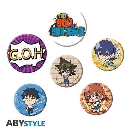 The God Of High School - Badge Pack - Jin Mori & Friends X4