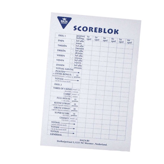 Scoreblok Groot 50 Vellen Scoreblok Groot 50 Vellen