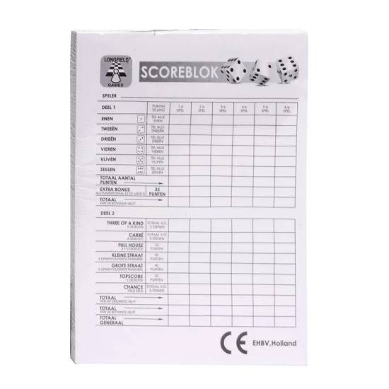 Scoreblok Yahtzee (100 Vel)