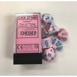 Dice Set Festive Pop Art With Blue (7)