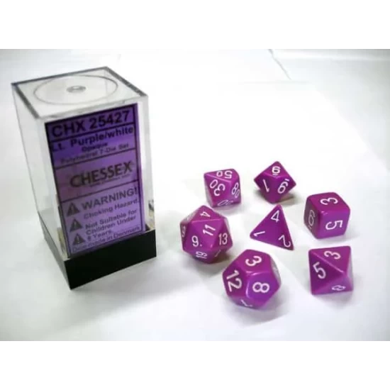 Dice Set Opa Poly Lt. Purple/White (7)