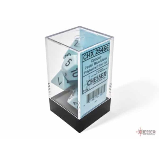 Dice Set Opa Poly Pastel Blue/Black (7)