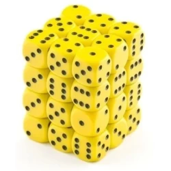 Dice Set Opa Yellowith Black 12Mm (36) Dice Set Opa Yellowith Black 12Mm (36)