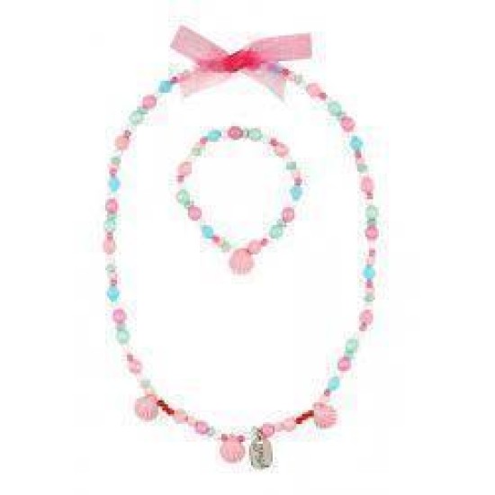 Ketting + Armband Set Poppie Schelpen L Roze (1 Set)