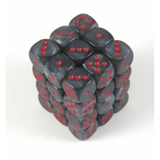 Dice Set Velvet 12Mm Black-Red D6 (36)