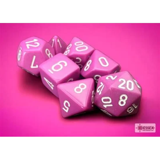 Chessex Opaque Polyhedral 7-Die Sets - Light Purple With White