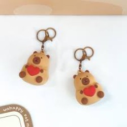 Mima Silicone Capybara Heart Keyring