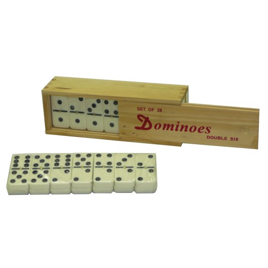 Domino Dubbel 6 Smal M.pen/Wit St. Kist