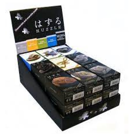 Huzzle Cardboard Display With 27 Cast Puzzles: 6X 6Stars 9X 5Stars 6X 4Stars 3X 3Stars 2X 2Stars 1X 1Star Puzzles