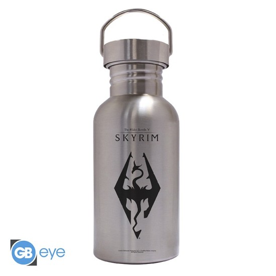 Skyrim - Canteen Steel Bottle - Seal Of Akatosh