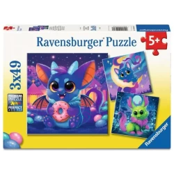 Puzzels Voor Kinderen 3X49 Stukken - Kleine Monsters Puzzels Voor Kinderen 3X49 Stukken - Kleine Monsters
