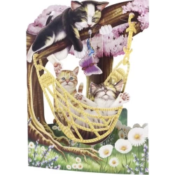 Snsc209 Wenskaart Swing Card - Cats In A Hammock Snsc209 Wenskaart Swing Card - Cats In A Hammock