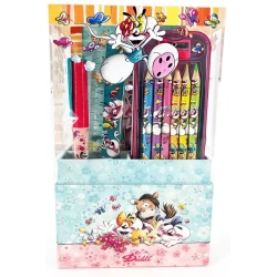 Schrijfwaren Set Diddl - Inhoud 1 Pen - 1 Lat - 1 Metalen Etui - 1 Schrift Schrijfwaren Set Diddl - Inhoud 1 Pen - 1 Lat - 1 Metalen Etui - 1 Schrift