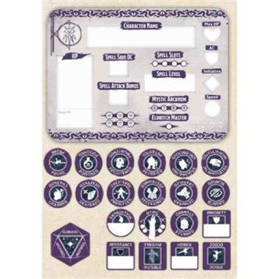 Dungeons And Dragons 5Th Warlock Token Set (22  And  Combat Tile)