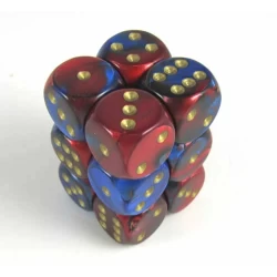 Dice Set Gemi 16Mm Blue-Red Gold D6 (12) Dice Set Gemi 16Mm Blue-Red Gold D6 (12)