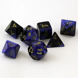 Dice Set Gemi Poly Black-Blue Gold (7) Dice Set Gemi Poly Black-Blue Gold (7)