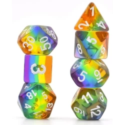 Translucent Rainbow Rpg Dice Set