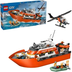 Lego City 60504 Reddingsboot Van De Kustwacht Met Helikopter Lego City 60504 Reddingsboot Van De Kustwacht Met Helikopter
