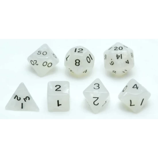 Dobbelstenen Set Wit Marmer/Parelmoer Dobbelstenen Set Wit Marmer/Parelmoer