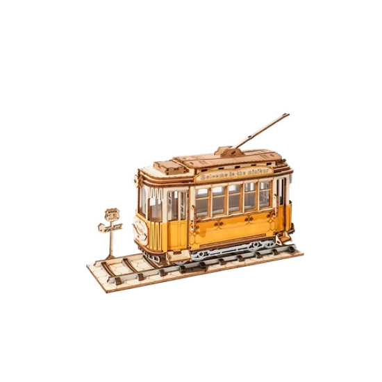 Robotime 3D Houten Puzzel Tramcar Tg505 18×58X14Cm