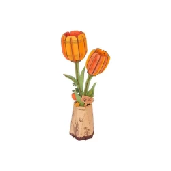 Robotime Diy Houten Bloem Orange Tulip Oranje Tulp Tw081