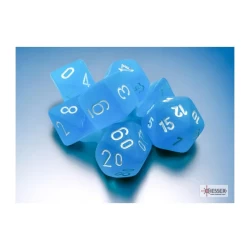 Frosted Mini-Polyhedral Caribbean Blue/White Dobbelsteen Set (7 Stuks) Frosted Mini-Polyhedral Caribbean Blue/White Dobbelsteen Set (7 Stuks)