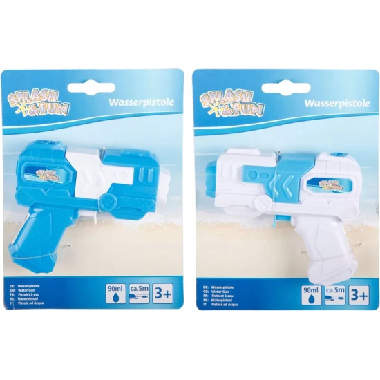 Splash & Fun Waterpistool Blauw/Wit Diverse Kleuren 11 Cm