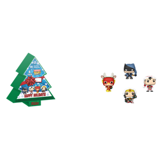 Dc Comics Holiday 2022 Pocket Pop! Vinyl Figures 4-Pack Tree Holiday Box 4 Cm