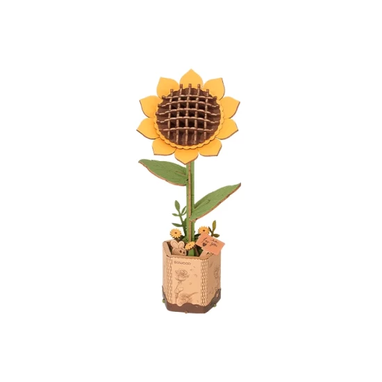 Robotime Diy Houten Bloem Sun Flower Zonnebloem Tw011 9585X23Cm