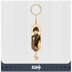 Genshin Impact Character Drawing Card Metal Keychain Zhongli Genshin Impact Character Drawing Card Metal Keychain Zhongli