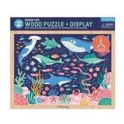 100 Piece Wood Puzzle + Displ/Ocean Life